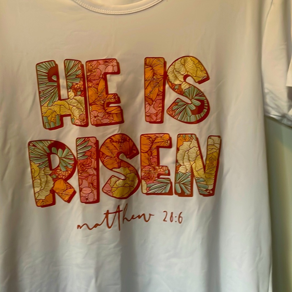 New.  HE IS RISEN tshirt